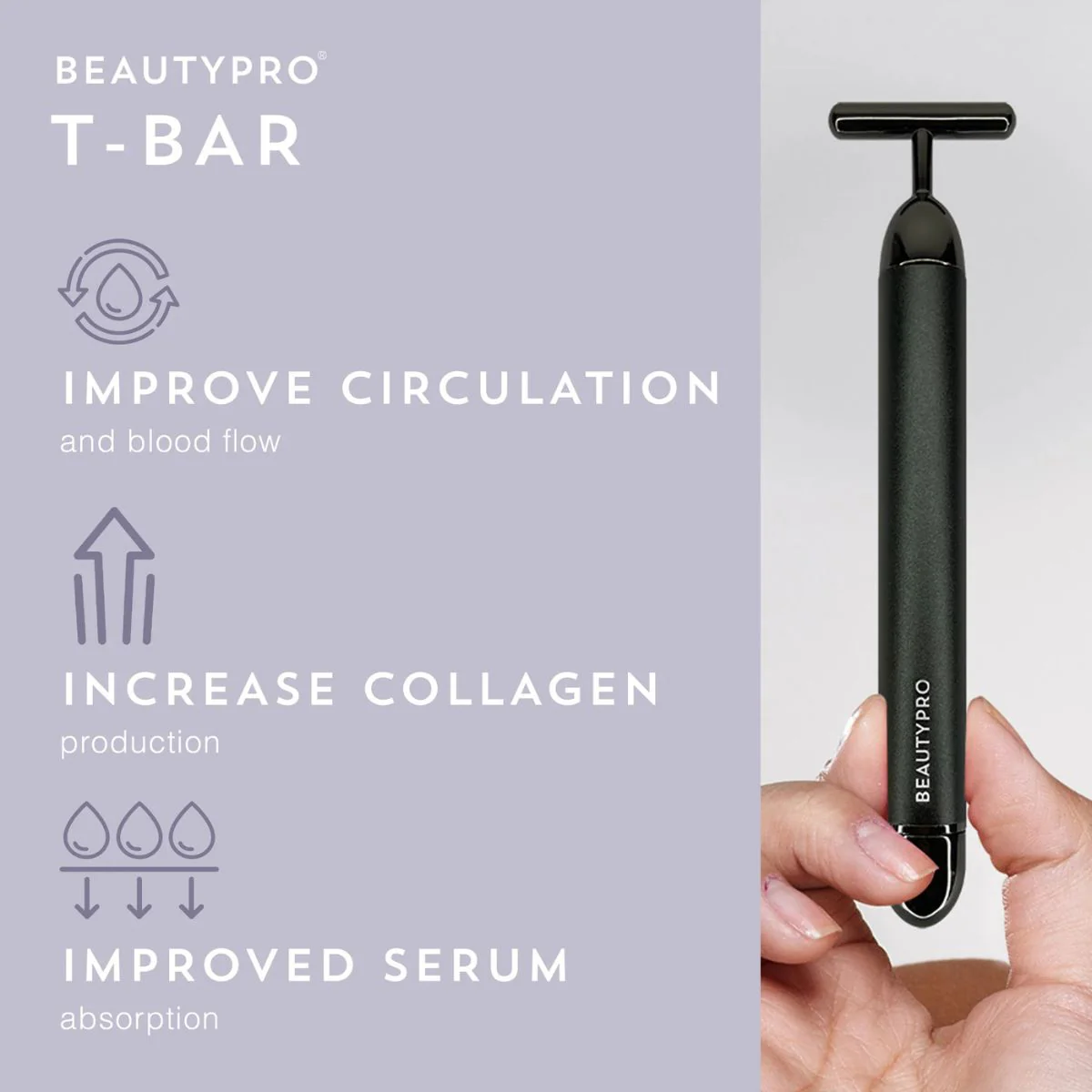 BeautyPro T-Bar Sonic Vibrating Anti-Ageing Device - Image 3