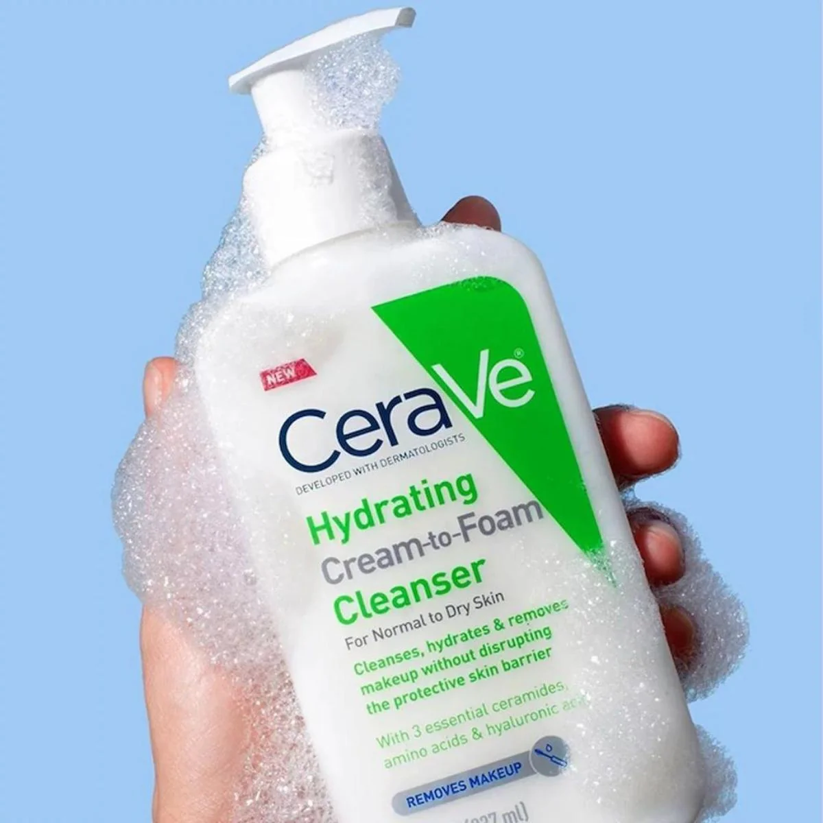 CeraVe Hydrating Cream to Foam Cleanser 236ml - Image 4