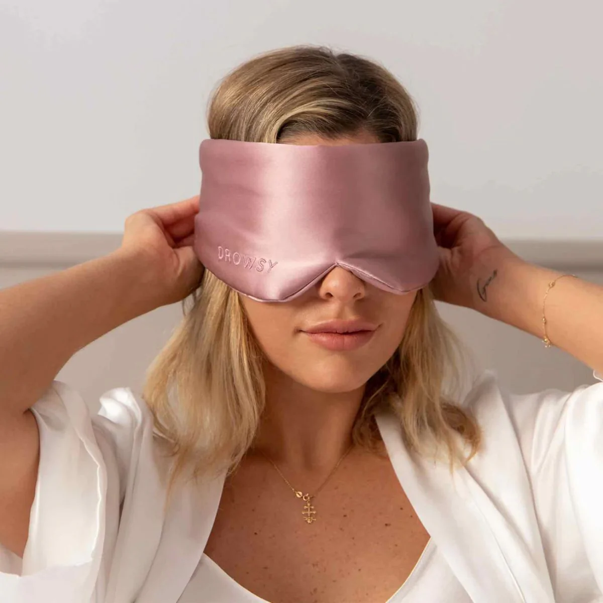 Drowsy Damask Rose Silk Sleep Mask - Image 2