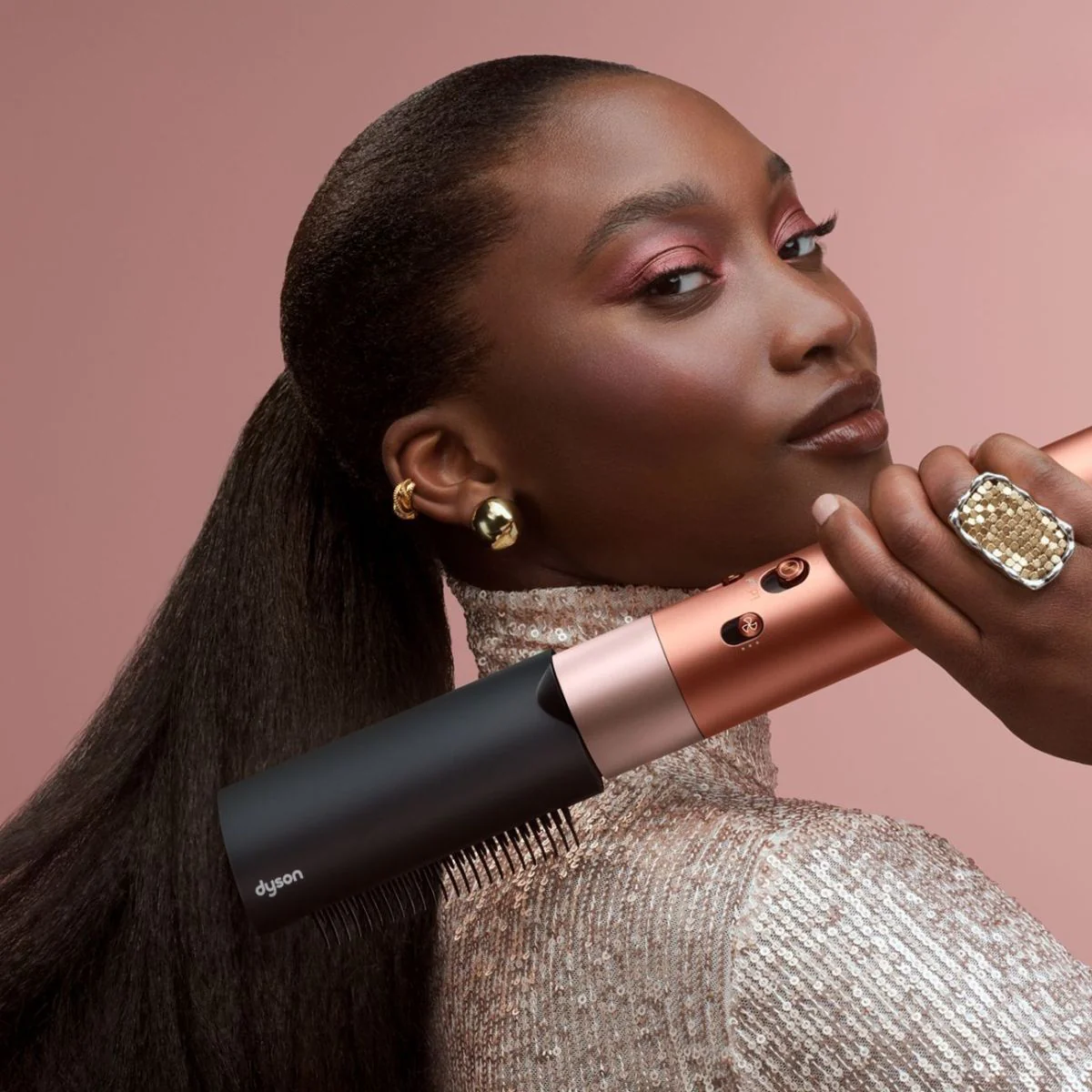 Dyson Airwrap I.D. for Curly Hair Multi-Styler & Dryer in Amber Silk & Pink Champagne - Image 2