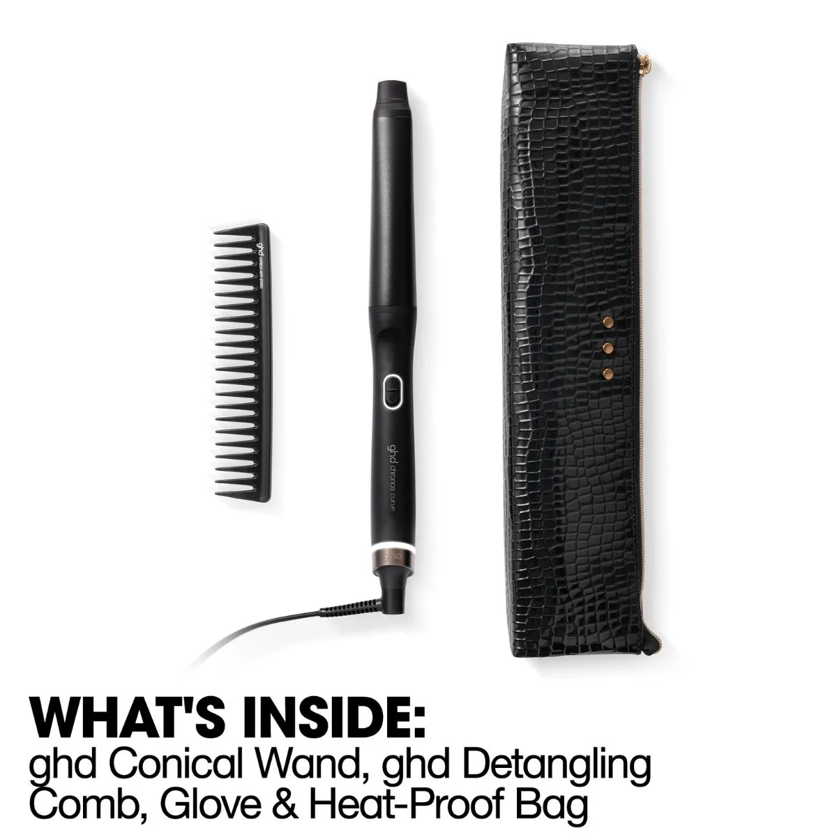Ghd Conical Wand Gift Set with Detangling Comb & Bag - Image 3