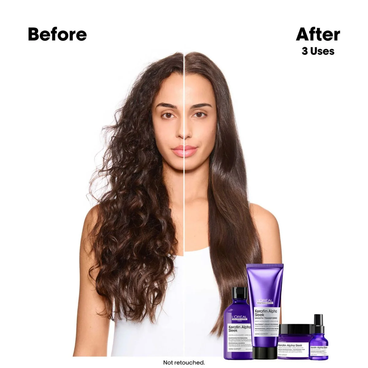L'Oréal Professionnel Keratin Alpha Sleek Hair Mask Anti Frizz & Smoothing 250ml - Image 10