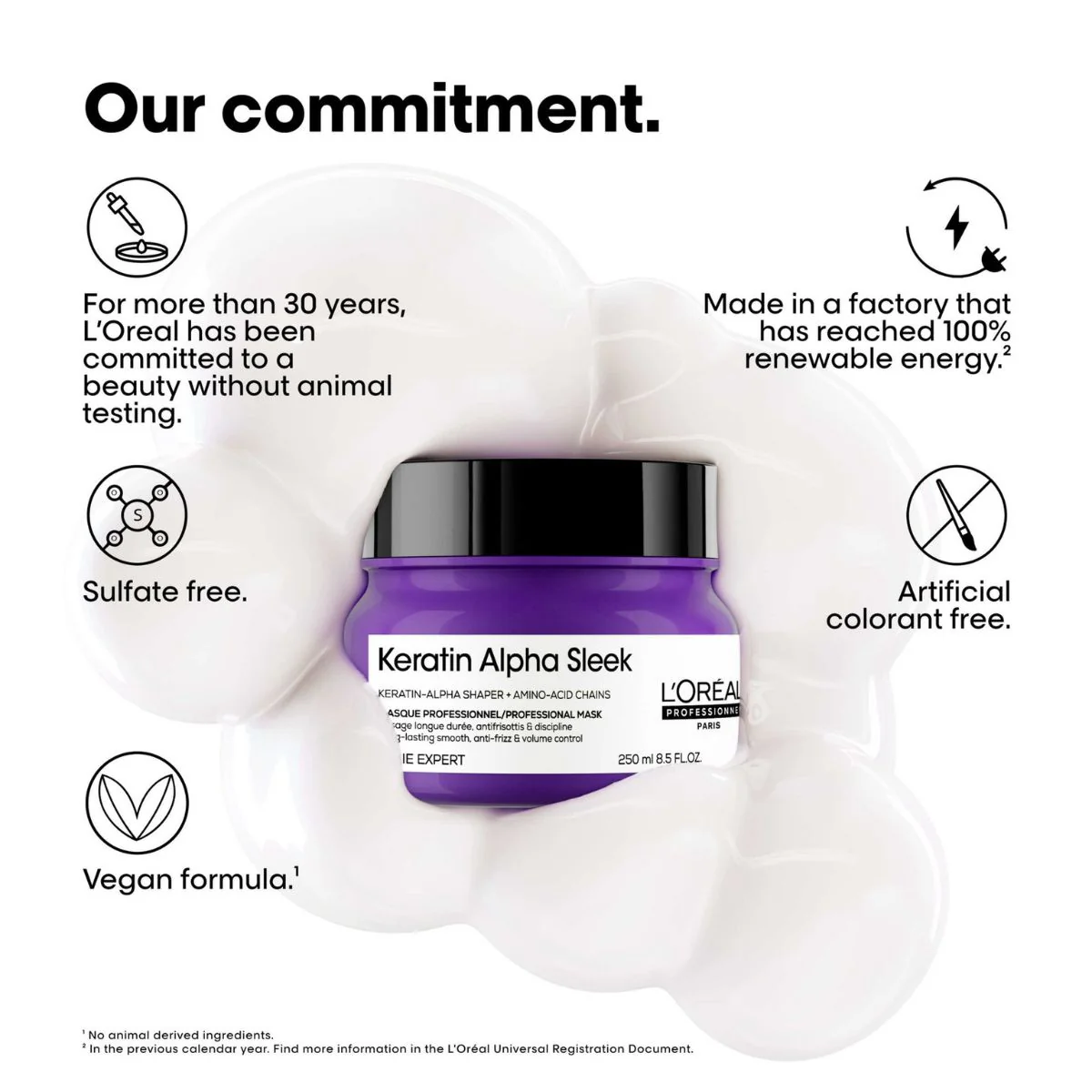 L'Oréal Professionnel Keratin Alpha Sleek Hair Mask Anti Frizz & Smoothing 250ml - Image 2