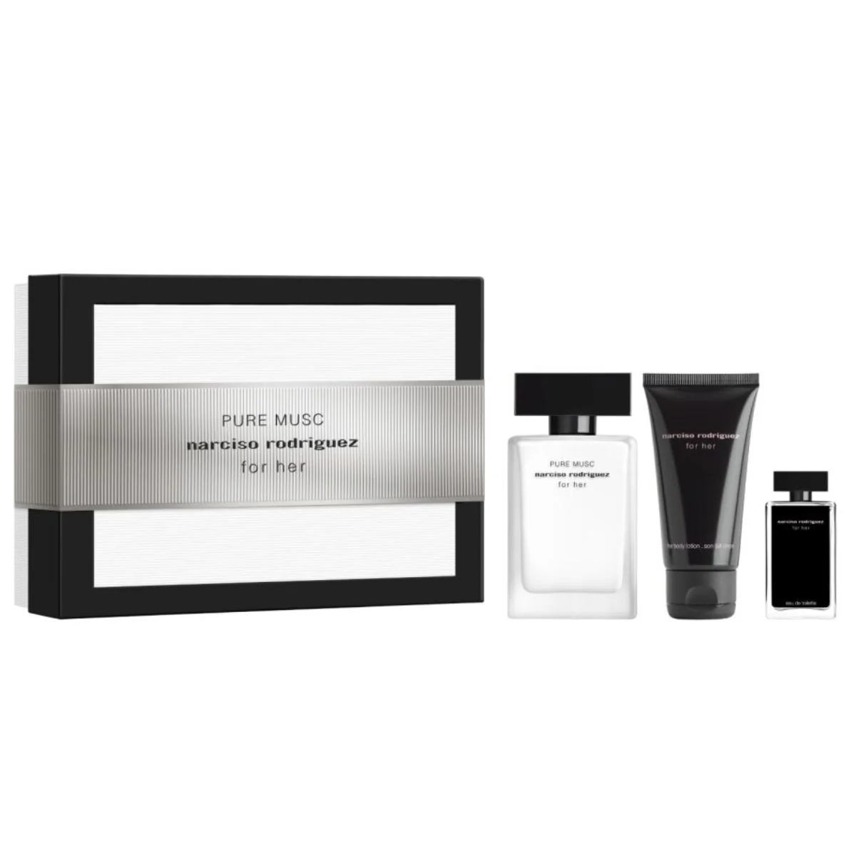 Narciso Rodriguez Pure Musc Eau de Parfum 50ml Body Lotion 50ml Mini 7.5ml for her Giftset