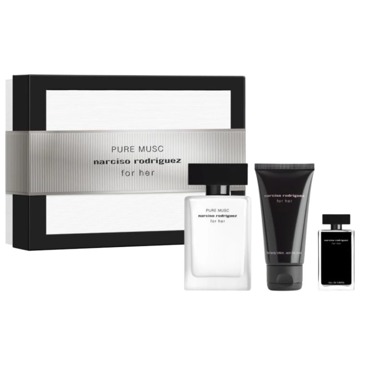 Narciso Rodriguez Pure Musc Eau de Parfum 50ml Body Lotion 50ml Mini 7.5ml for her Giftset - Image 2