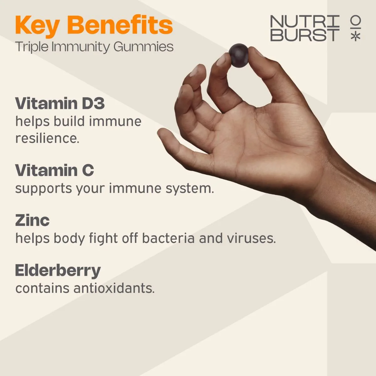 NutriBurst Triple Immunity 60 Gummies - Image 2