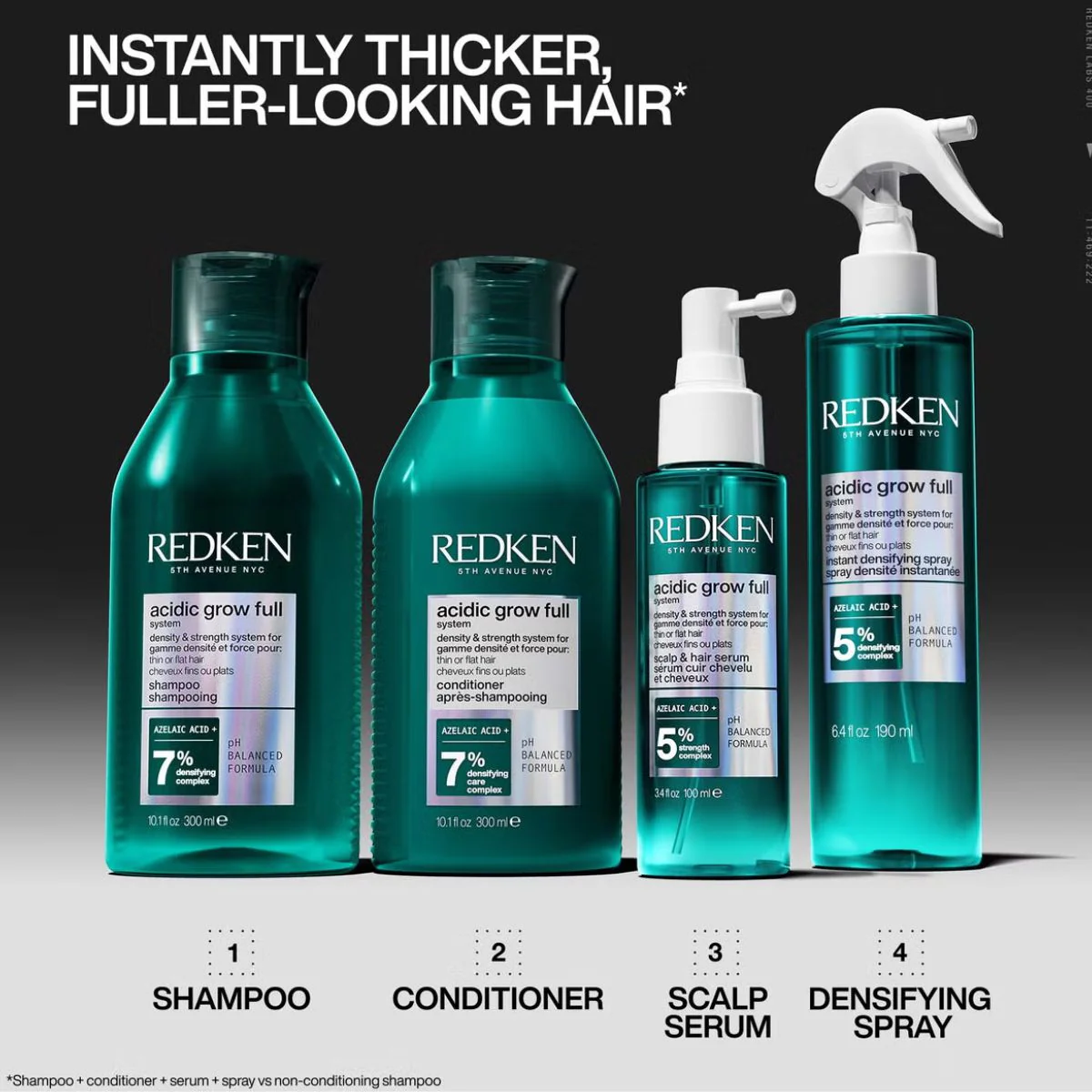 Redken Acidic Grow Full System Densifying Conditioner for Thin Hair, Strengthens & Thickens, 300mll - Image 10