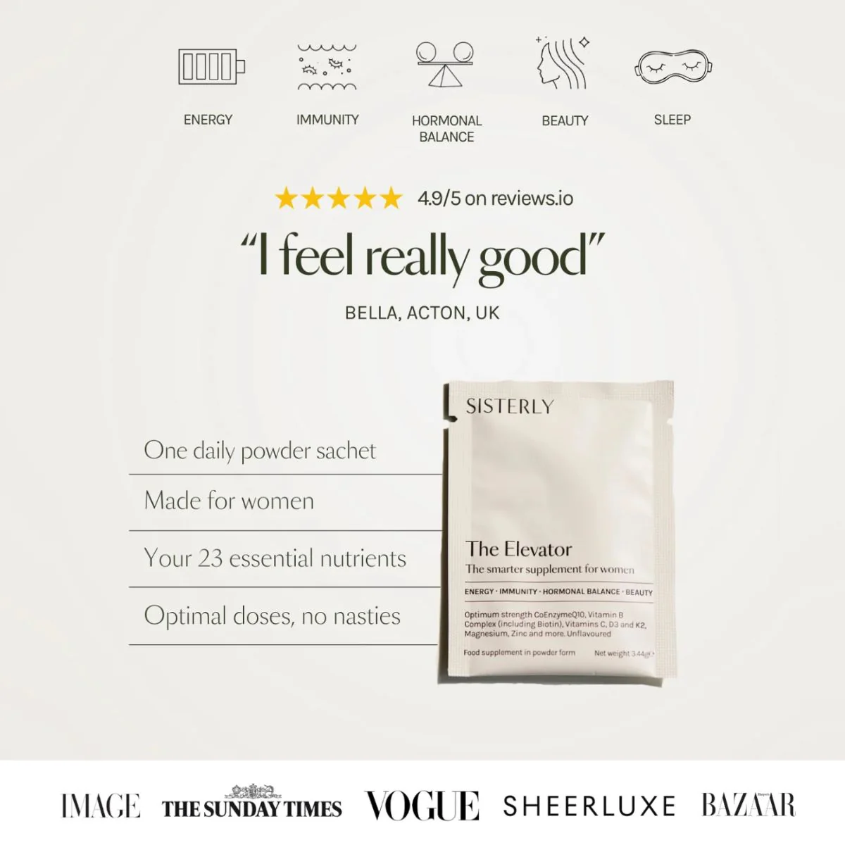 Sisterly The Elevator- Three Month Supply 90 Sachets - Image 2