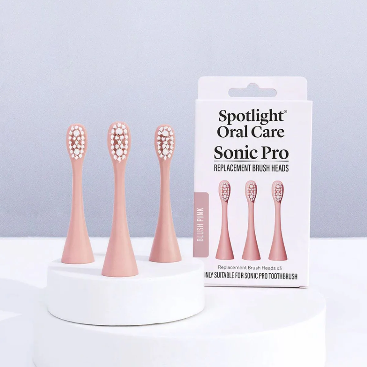 Spotlight Sonic Pro Toothbrush Replacement Heads - Blush Pink - Image 2