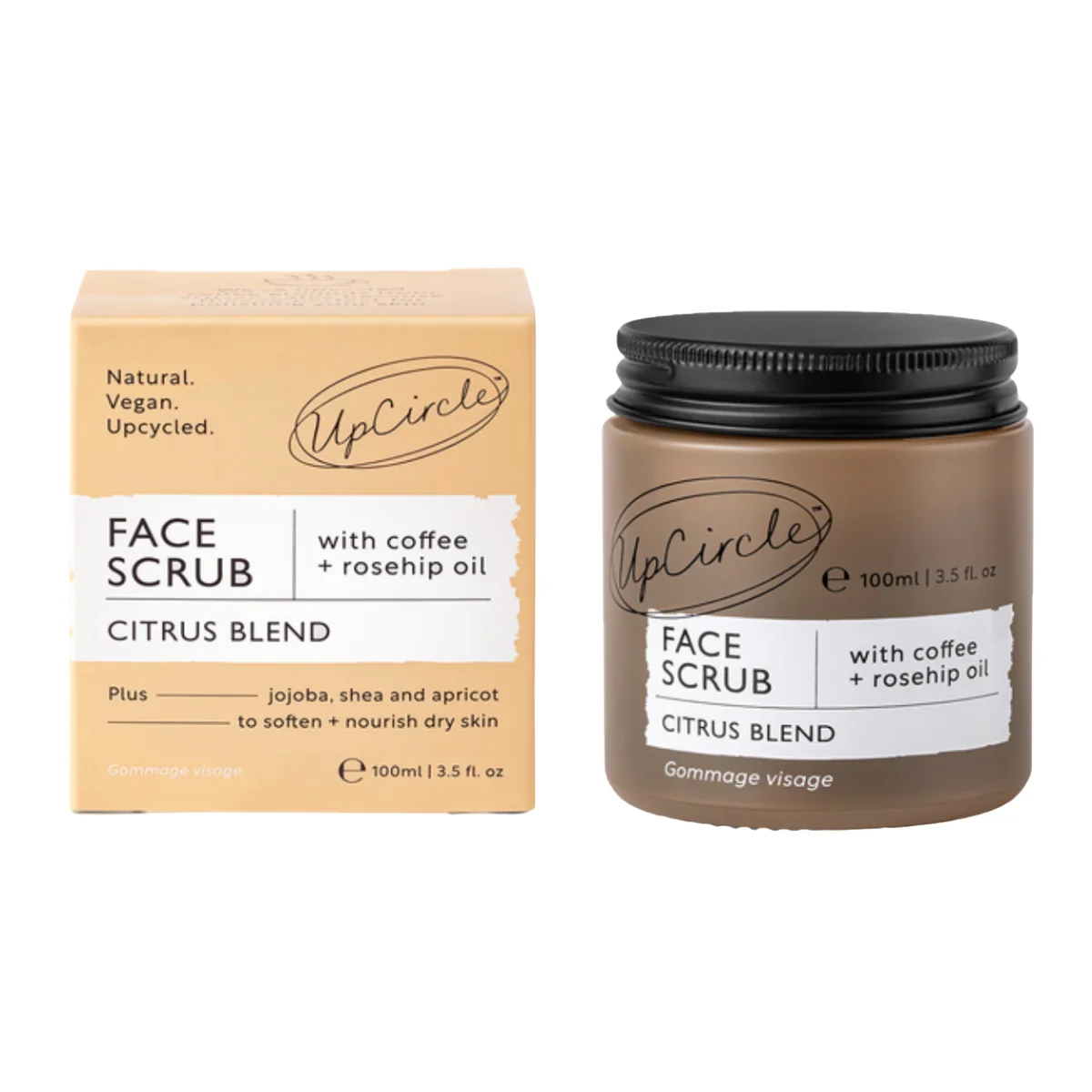 UpCircle Beauty Face Scrub with Coffee + Rosehip Oil - Citrus Blend 100ml - Image 2