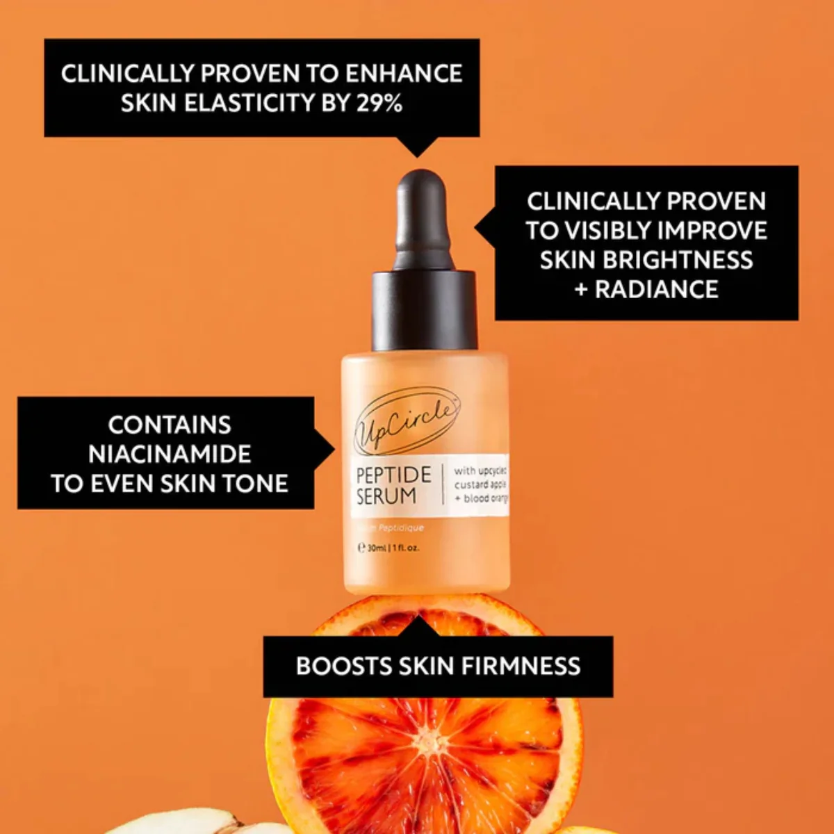 UpCircle Beauty Peptide Serum with upcycled Custard Apple + Blood Orange 30ml - Image 4